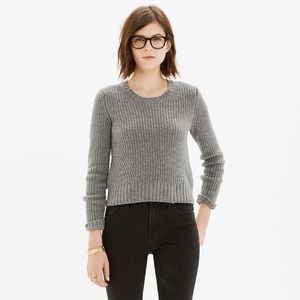 Madewell  merino wool cropped sweater in Black.